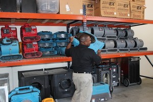 Water Damage Chester Technician Mobilizing Air Movers